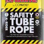 Packaged 60 ft 4-Rider Safety Tube Rope with bright yellow and orange braided design, labeled for up to four riders.
