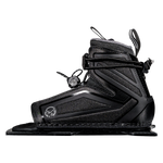 Side view of the black Stance 110 Front boot with gray stitching, adjustable laces, and a reinforced ankle support.