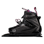 Side view of the Women's Stance 110 Front binding in black with pink accents, featuring a lace-up closure and HO Sports logo.