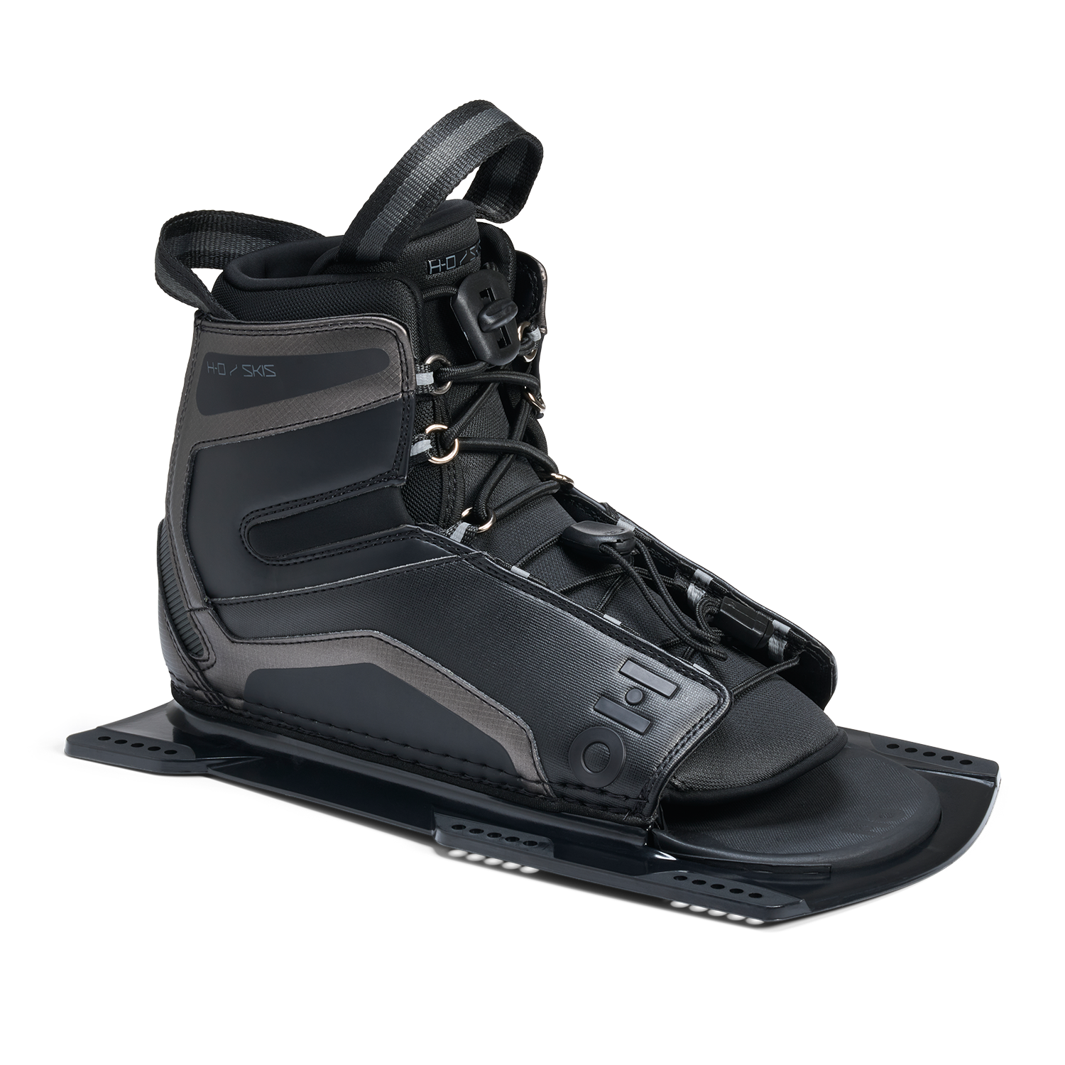 Angled view of Stance UltraLite Front Boot in black with lace-up design and reinforced panels.