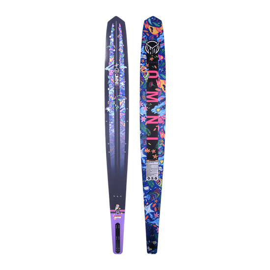 Top and base of the Future OMNI - Jungle waterski showing the jungle-themed artwork with tropical colors and patterns.