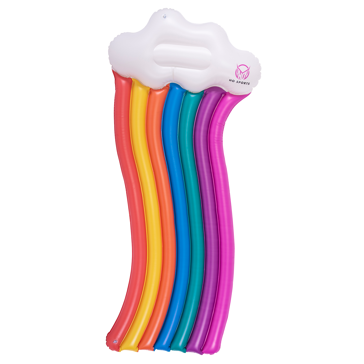 Top view of Rainbow Float showing a curved rainbow design with red, yellow, blue, green, and purple sections.