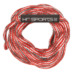 Coiled 2K Tube Rope in red with a black "HO Sports" handle wrap.