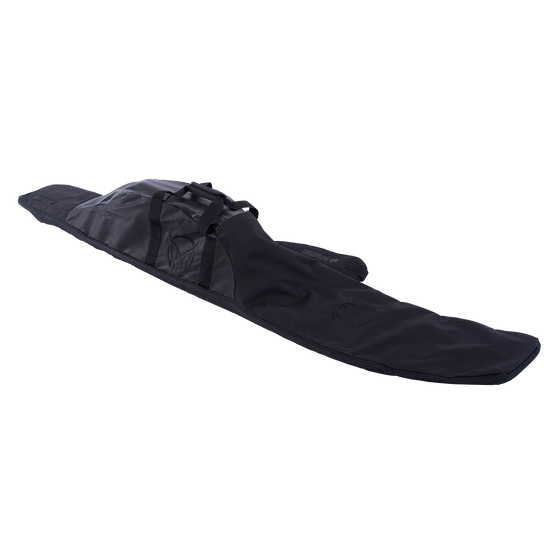 Black Hovercraft Ski Bag with a durable fabric exterior, carrying handles, and an embroidered logo on the front.