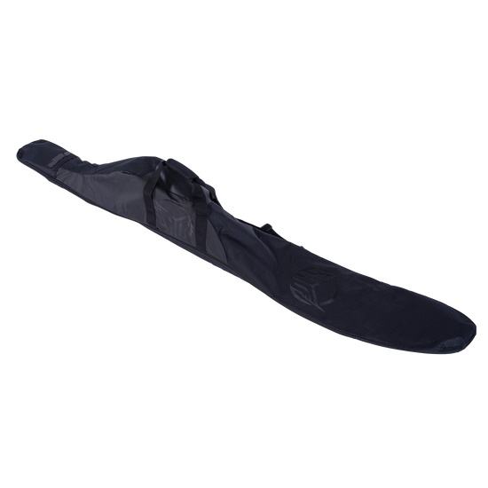 Angled view of the Universal Slalom Bag - Black, showing its sleek, padded design for ski storage and transport.