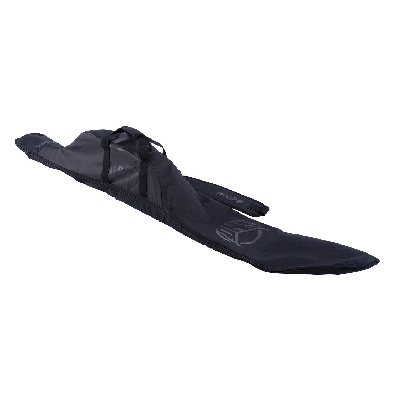 Perspective view of the Universal Slalom Bag - Black, showcasing its zippered closure and sturdy design.