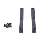Horseshoe Heel Rubber - Child mounting hardware, including two black mounting strips and six screws.