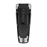 Top view of Rear Toe Plate showing a black open-toe waterski binding with an embossed HO logo.