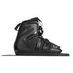 Left side view of the black Stance 130 Rear w/ ATOP boot, with angular support panels, ATOP closure, and sturdy baseplate.