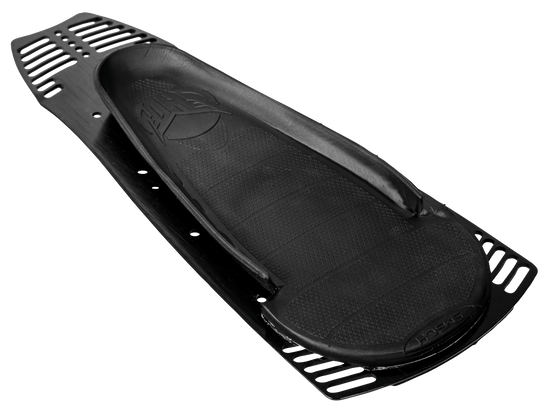 Angled top view of the black Stance Boot Rear Plate w/ Footbed, highlighting its textured footbed and sturdy platform.