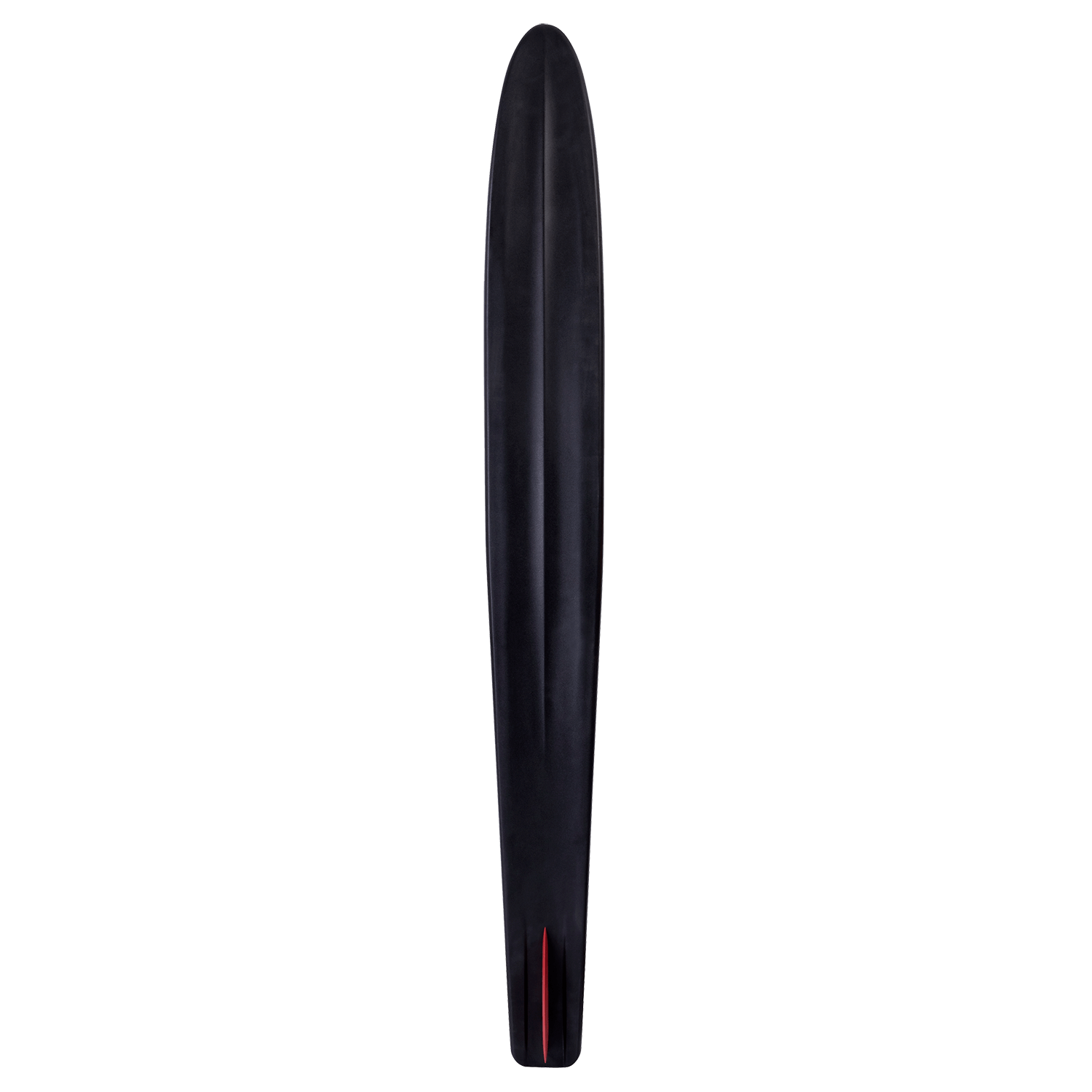 Bottom view of a single Blast Combo waterski, displaying its black base and a rear fin.
