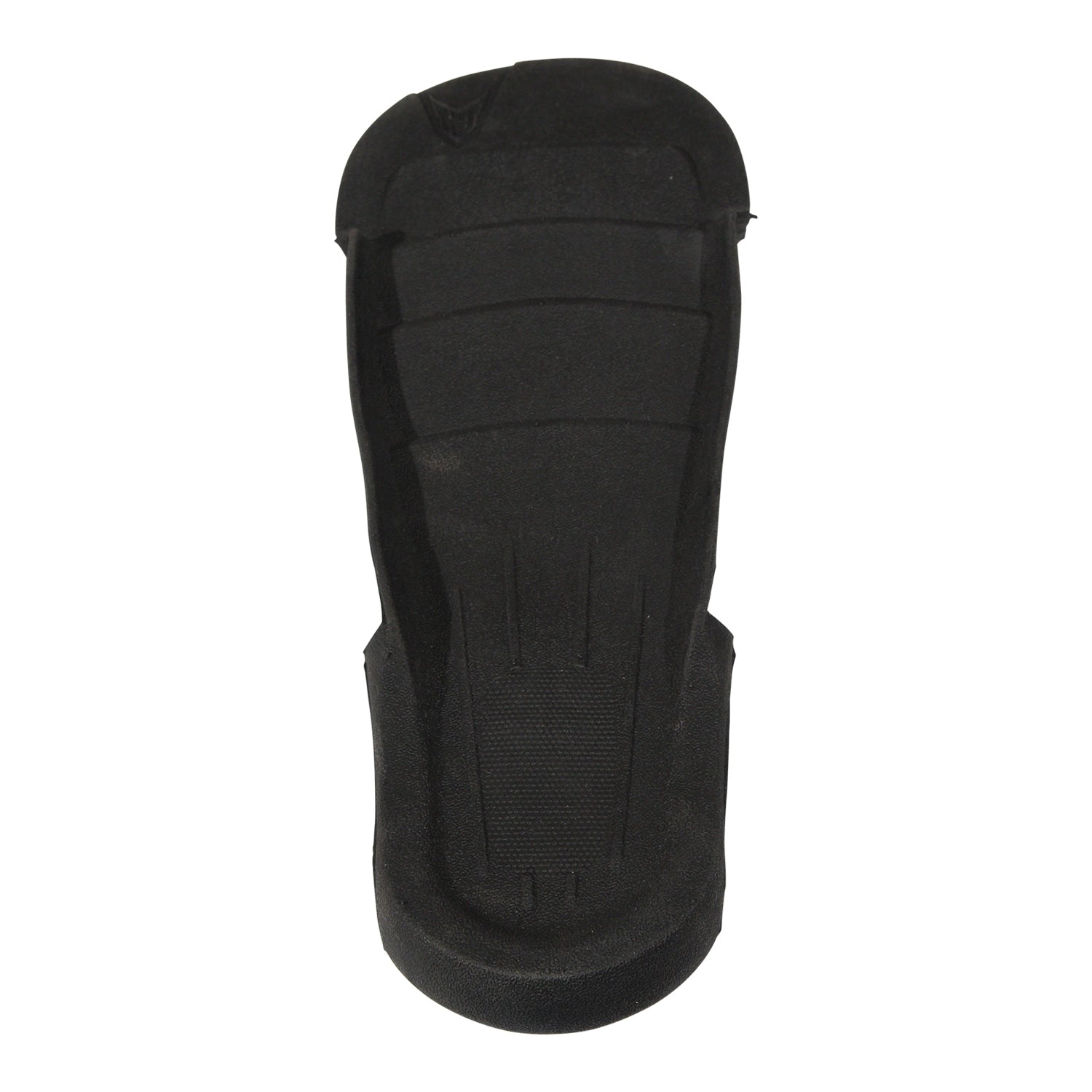 Top view of Ski Boot Direct Connect ARTP Footbed in black with ribbed arch and textured sole.