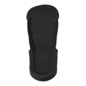 Top view of Ski Boot Direct Connect ARTP Footbed in black with ribbed arch and textured sole.