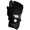 Angled view of the black Syndicate Connect Inside Out glove with diagonal accents and dual adjustable wrist straps.