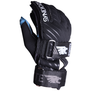 Side view of the Syndicate Connect Inside Out glove, featuring black fabric, white logo details, and reinforced fingers.