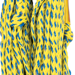 4-rider safety tube rope in yellow and blue braided design with black strap holder.