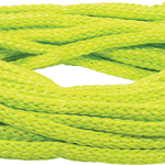 4-person value safety tube rope in bright neon yellow braided design, coiled neatly.