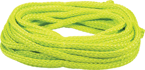 Coiled neon yellow-green braided 60ft 4-Person Value Safety Rope, in the Volt colorway.