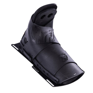 Angled view of the Animal Front boot showing the cuff top, twin fingerholes, and embossed HO logos.