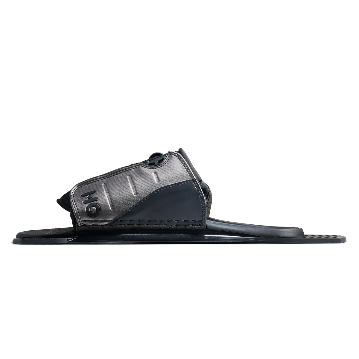 Opposite side view of Stance ATOP Adjustable Rear Toe Plate in black and silver with BOA closure.