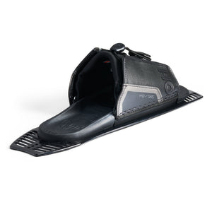 Rear view of Stance Aluminum Adjustable Rear Toe Plate with open binding and padded interior.
