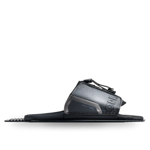 Side view of Stance Aluminum Adjustable Rear Toe Plate in black with lace closure system.