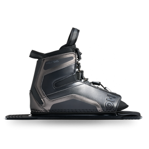 Side view of Stance UltraLite Rear Boot in black and gray with HO logo and lace system.