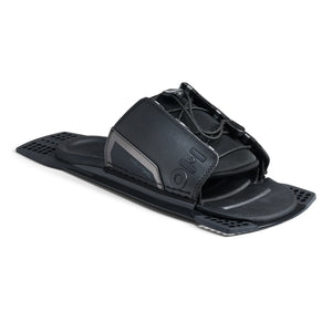 Angled view of Stance UltraLite Adjustable Rear Toe Plate in black and gray with lace closure.