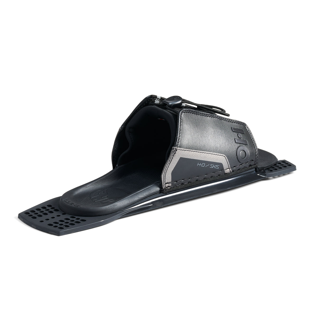 Rear angled view of Stance UltraLite Adjustable Rear Toe Plate open showing padded interior and HO logo.