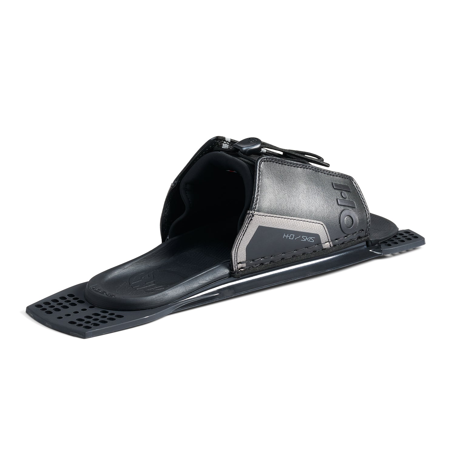Rear angled view of Stance UltraLite Adjustable Rear Toe Plate open showing padded interior and HO logo.