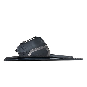 Side view of Stance UltraLite Adjustable Rear Toe Plate in black and gray with HO logo.