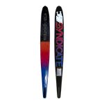 Front view of Syndicate Works 02, showing both top and base designs with a gradient red-to-blue pattern.