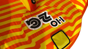 Close-up of the 2G Tube's deck with the HO 2G logo and yellow quick-connect cover.