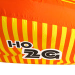 Close-up view of 2G Tube side panel with 2G logo on striped orange and yellow fabric.