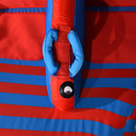 Close-up view of 4G Tube divider with padded blue grab handle and valve.