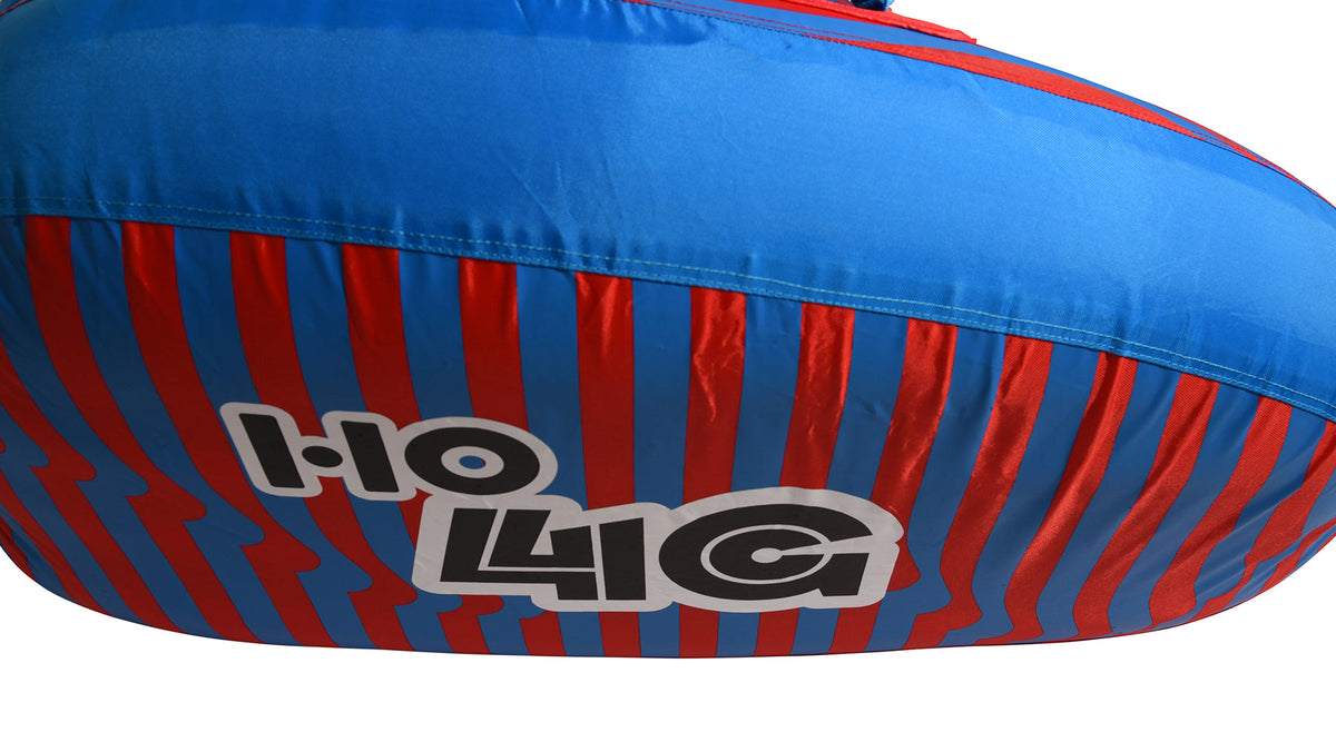 Close-up of the 4G Tube's red and blue striped side with the HO 4G logo.