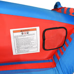 Back detail view of 4G Tube showing warning label on red surface.