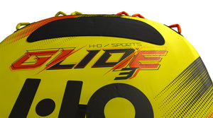Top detail view of Glide 3 Tube with black pad and red GLIDE 3 lettering.
