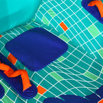 Angled detail view of Laguna 2 Tube showing padded orange grab handles.