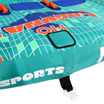 Close-up angled view of Laguna 3 Tube front tow point and logo design.