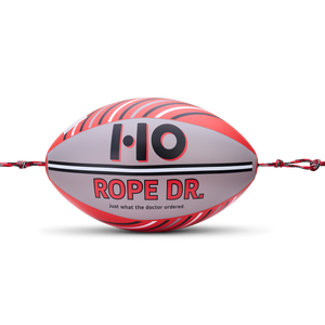 Front view of Rope Doctor tube towing device showing attached red and black ropes.