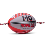 Side view of Rope Doctor tube towing device with striped red and black pattern.