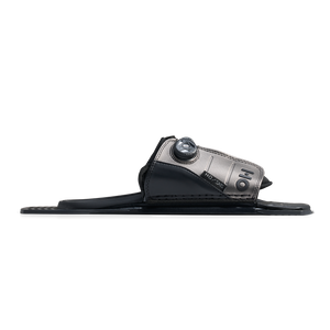 Side profile view of Stance ATOP Adjustable Rear Toe Plate in black and gray with streamlined base.