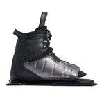 Side view of Stance ATOP Front Boot in black and gray with ATOP dial and open toe design.