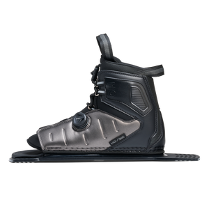 Side view of Stance ATOP Rear Boot in black and gray with ATOP dial and structured design.