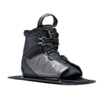Angled view of Stance ATOP Rear Boot in black and gray with lace system and padded ankle support.