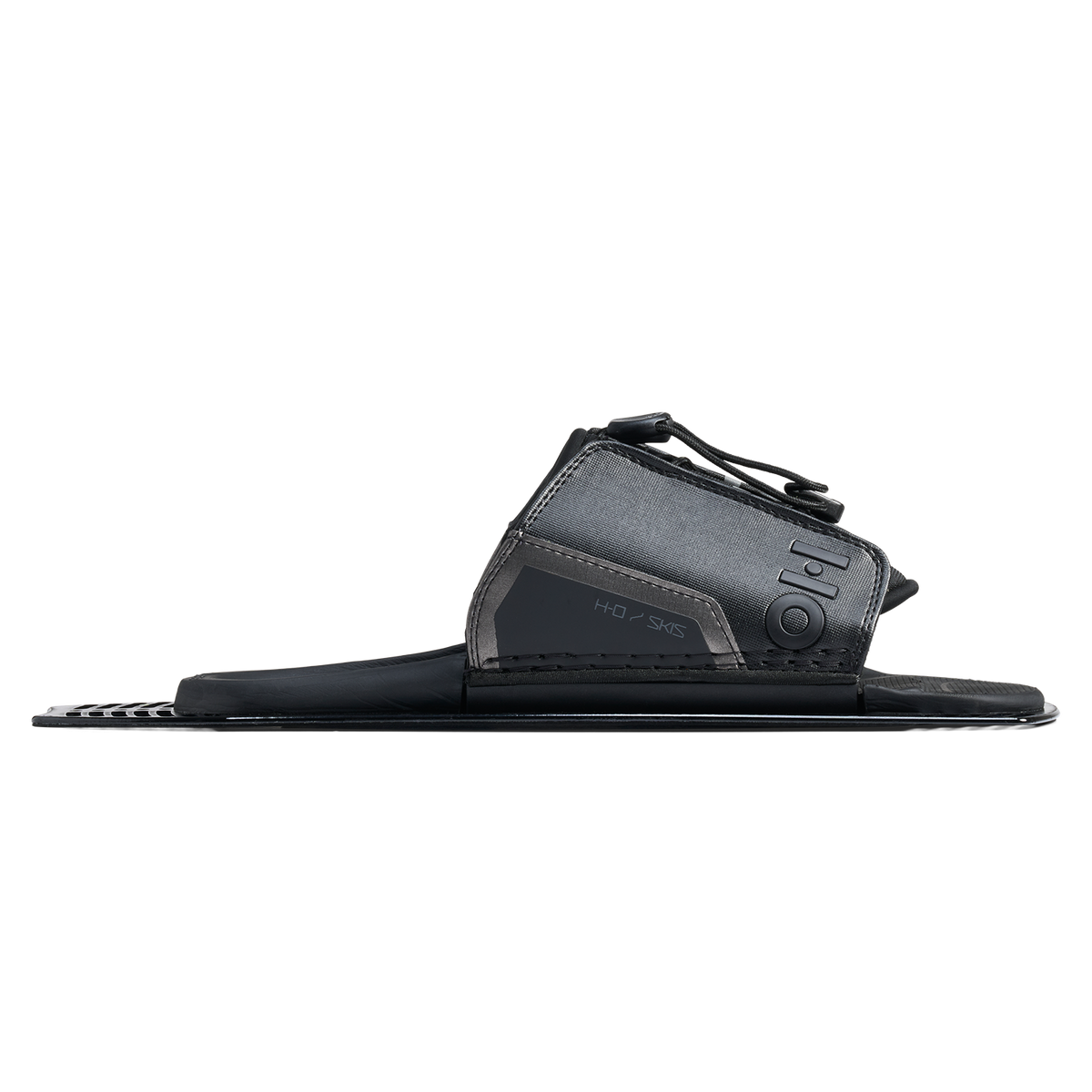 Side profile view of Stance Aluminum Adjustable Rear Toe Plate in black with streamlined base plate.