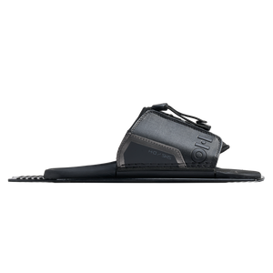 Side profile view of Stance Aluminum Adjustable Rear Toe Plate in black with streamlined base plate.