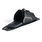 Rear angled view of Stance Aluminum Adjustable Rear Toe Plate in black with padded footbed.
