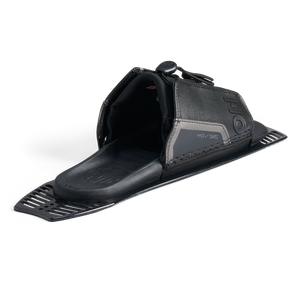 Rear angled view of Stance Aluminum Adjustable Rear Toe Plate in black with padded footbed.